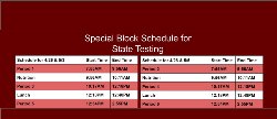block schedule for testing